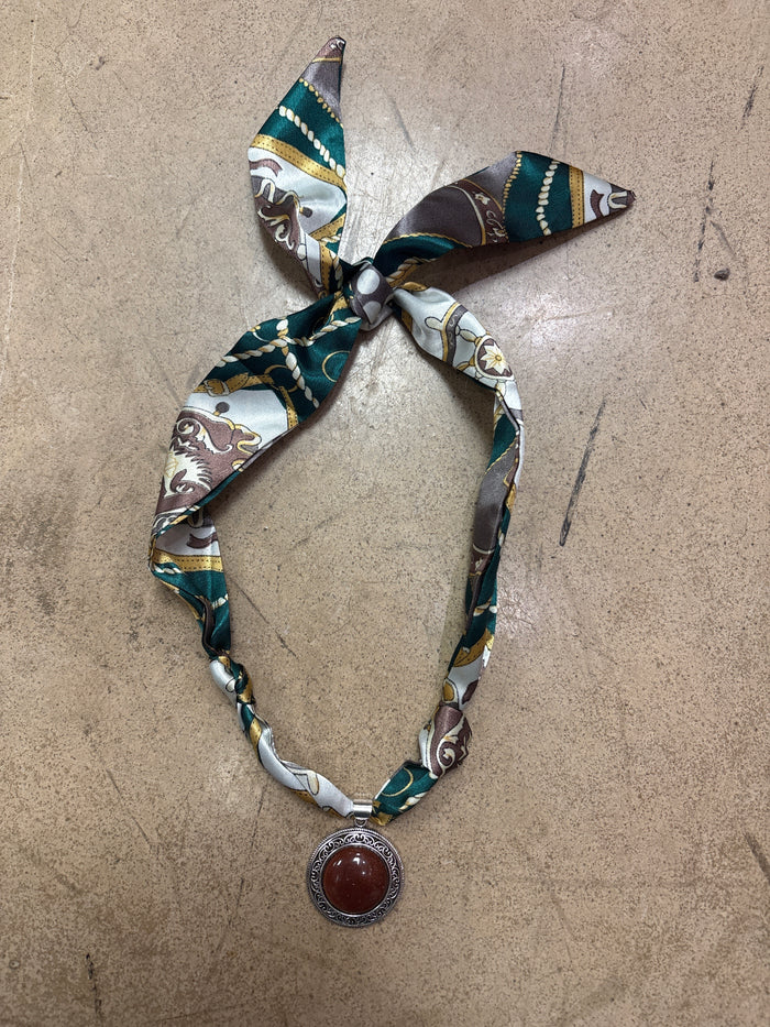 Emerald Charm Scarf Necklace