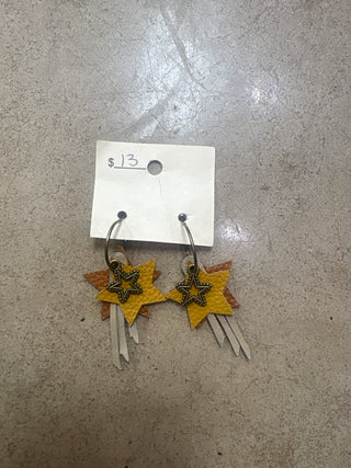 Starstruck Leather Dangle Earrings