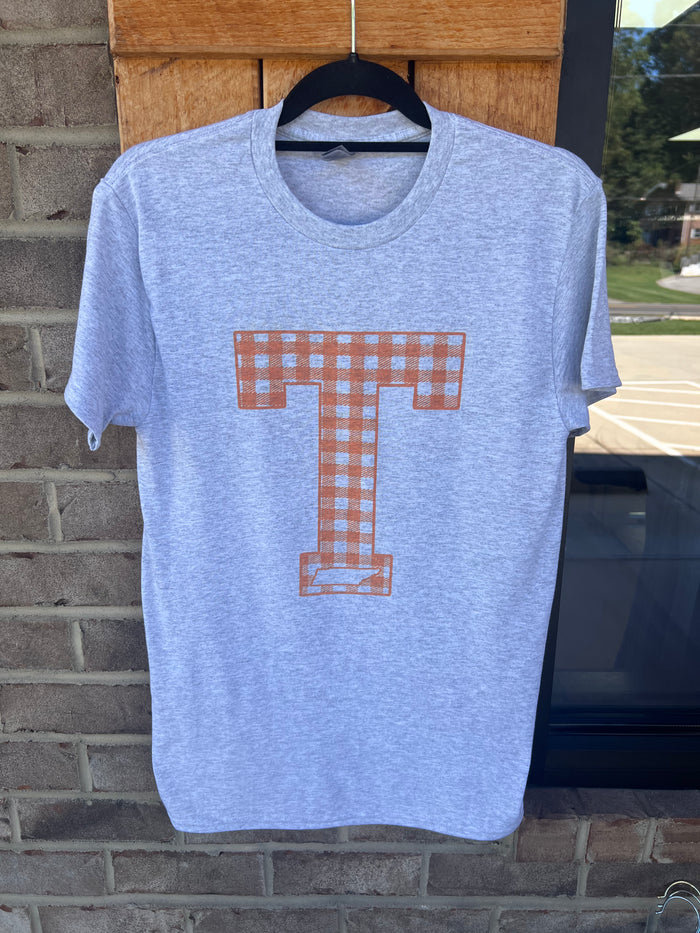 3288- Checkered Tennessee Vols Graphic Tee *TN COLLECTION*