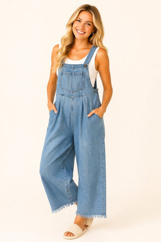 Heimish Denim Wide Leg Overalls