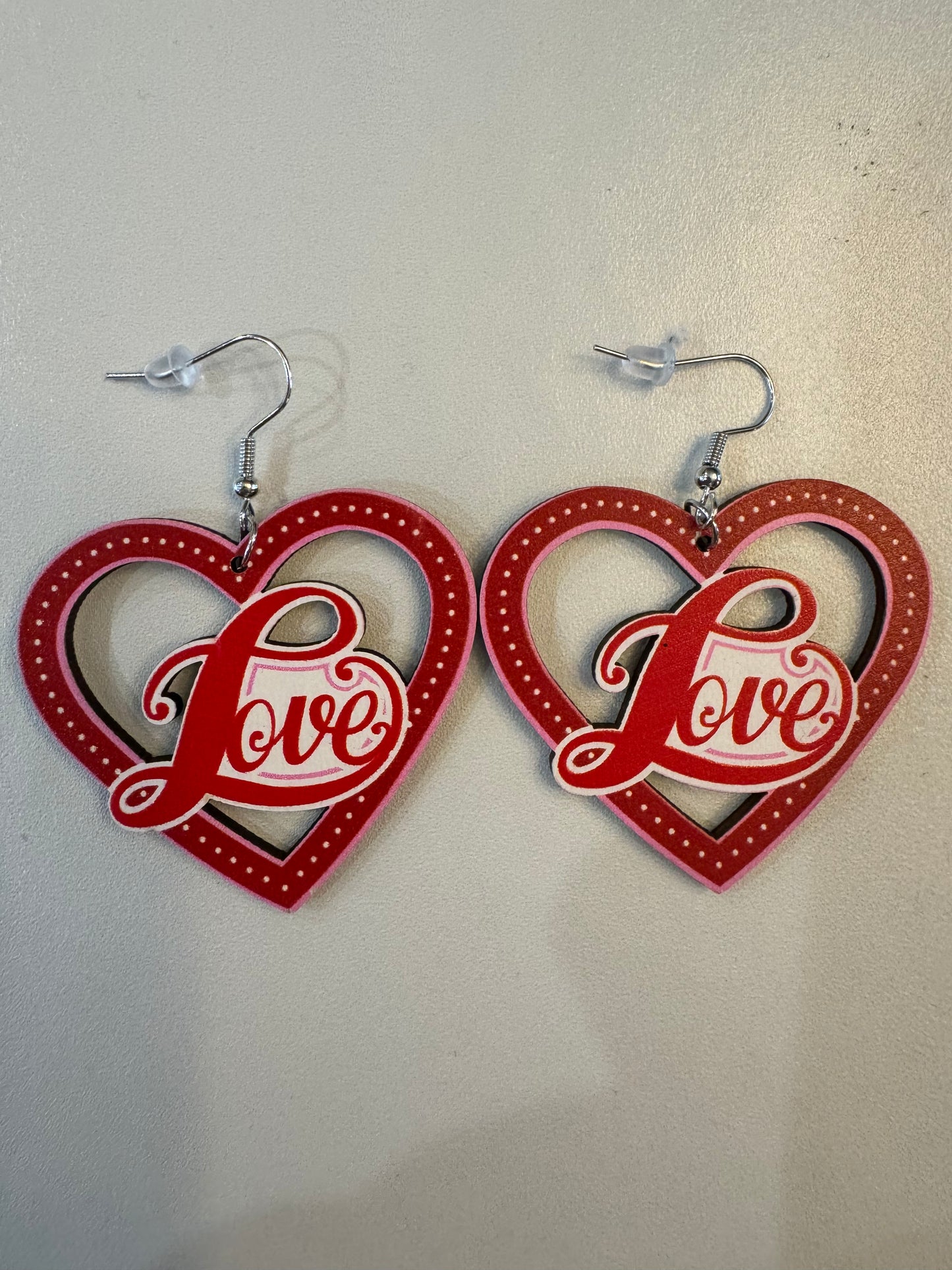 20379- Love Heart Fishhook Back Earrings