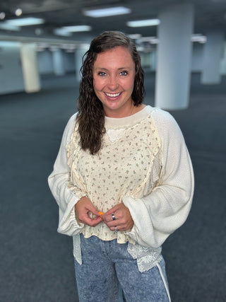 The Free Spirit Ruffle Thermal Pullover | POL ATLANTA