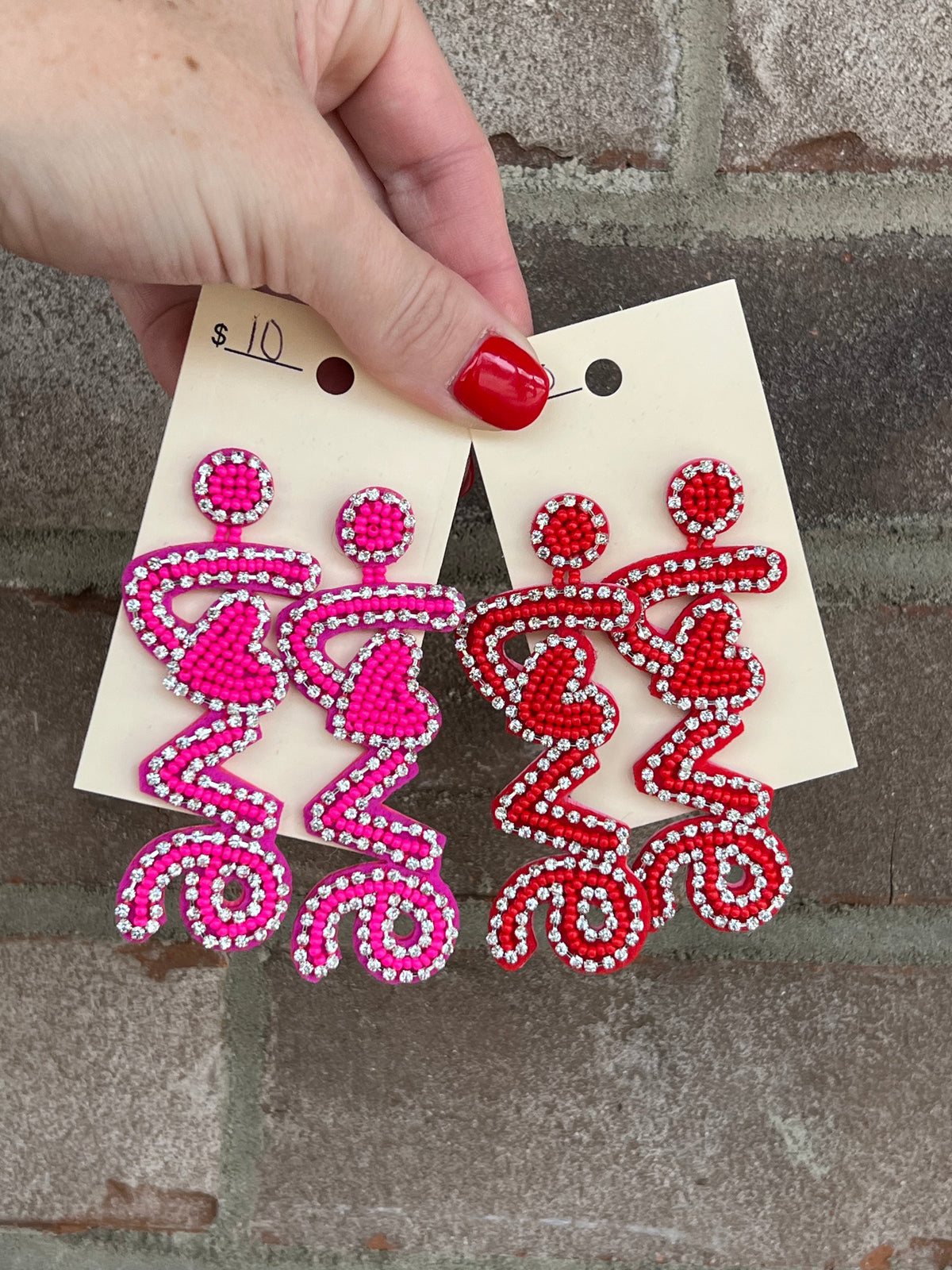 500- Love Beaded Earrings *PICK COLOR*