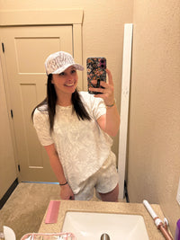 Icy Woodland Camo Short Sleeve Crew Neck Top & Fleece Shorts Set by Royce