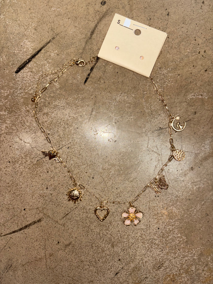 Golden Garden Charm Necklace