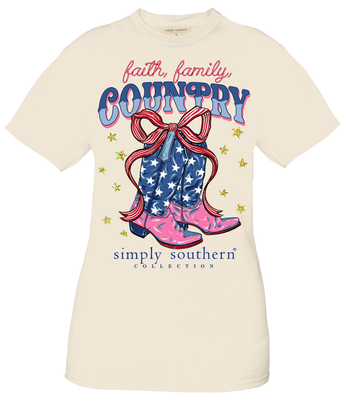 2359- Faith, Family, & Country Short Sleeve Simply Southern T-Shirt