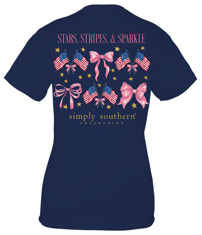 2360- Stars, Stripes, & Sparkle Short Sleeve Simply Southern T-Shirt