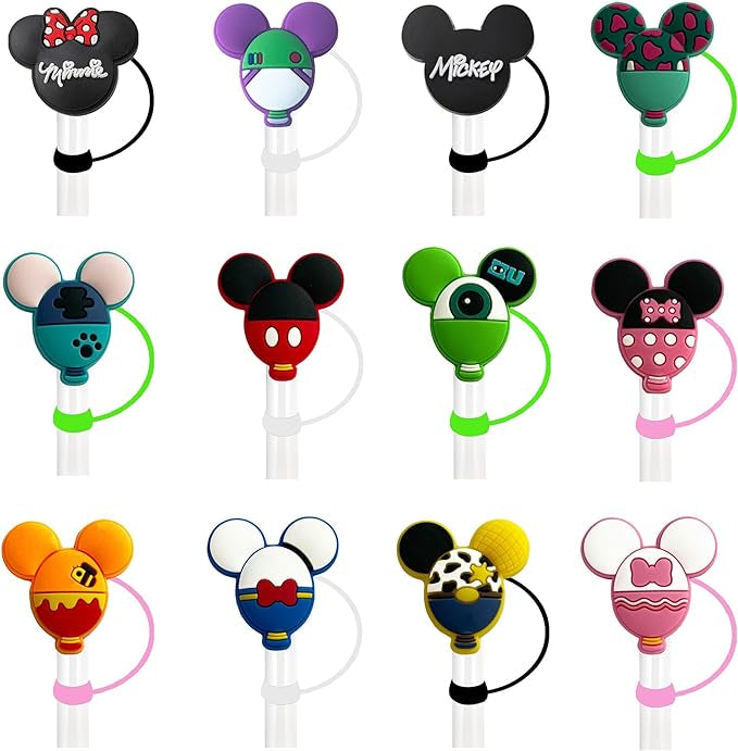 2607- Silicone Disney Theme Straw Toppers *PICK DESIGN*