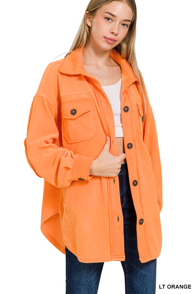 2922- Orange Oversized Basic Fleece Jacket *TN COLLECTION*