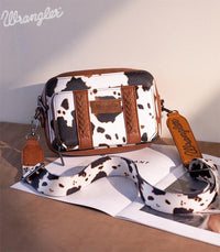 2928- Brown Cow Wrangler Crossbody Purse w/ Wallet Compartment