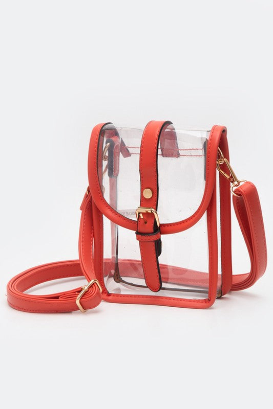 2935- Orange Small Crossbody Stadium Bag