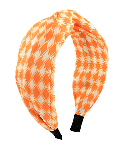 3258- Orange & White Checkered Headband *TN COLLECTION*