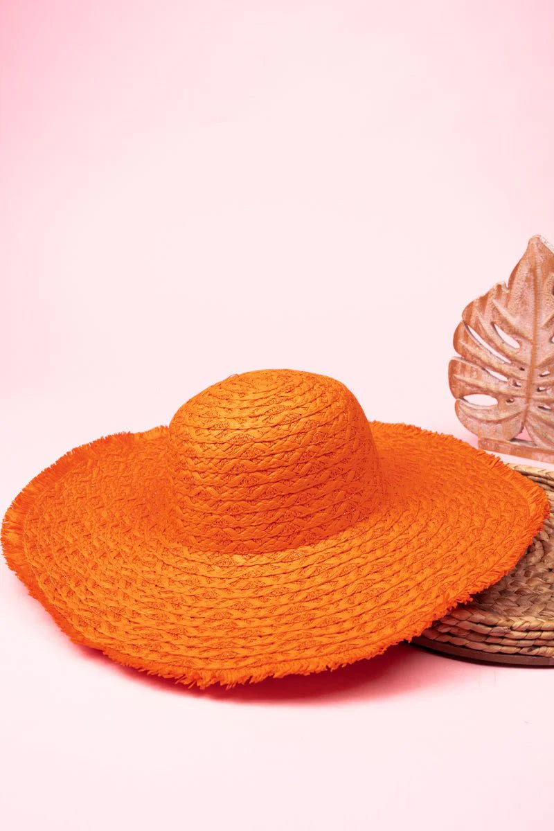 3322- Orange Sun Soaked Straw Hat *TN COLLECTION*