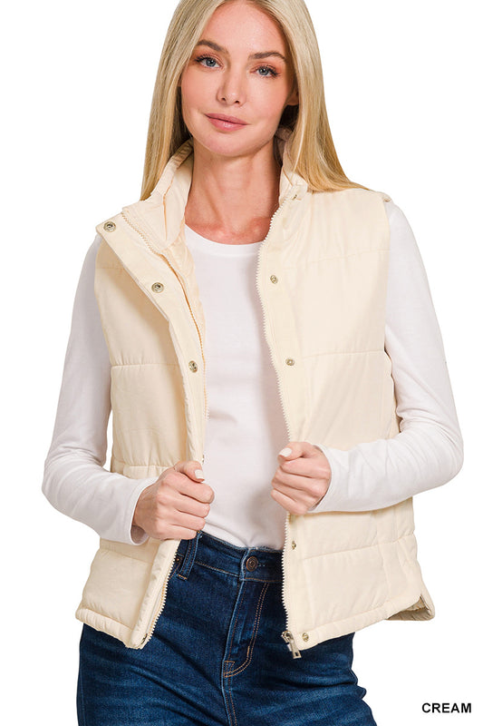 3365- Cream Puffer Vest