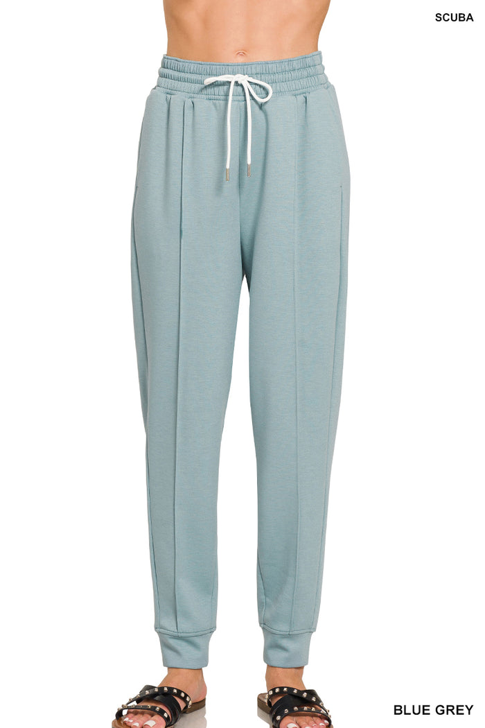 3370- Blue Grey Scuba Joggers w/ Pockets
