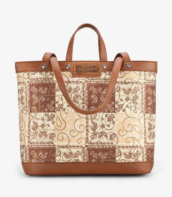 3425- Brown Wrangler Paisley Carry Tote Bag