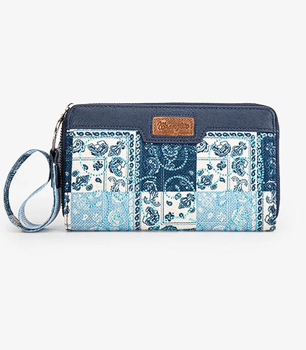 3430- Jean Wrangler Paisley Print Wristlet Wallet