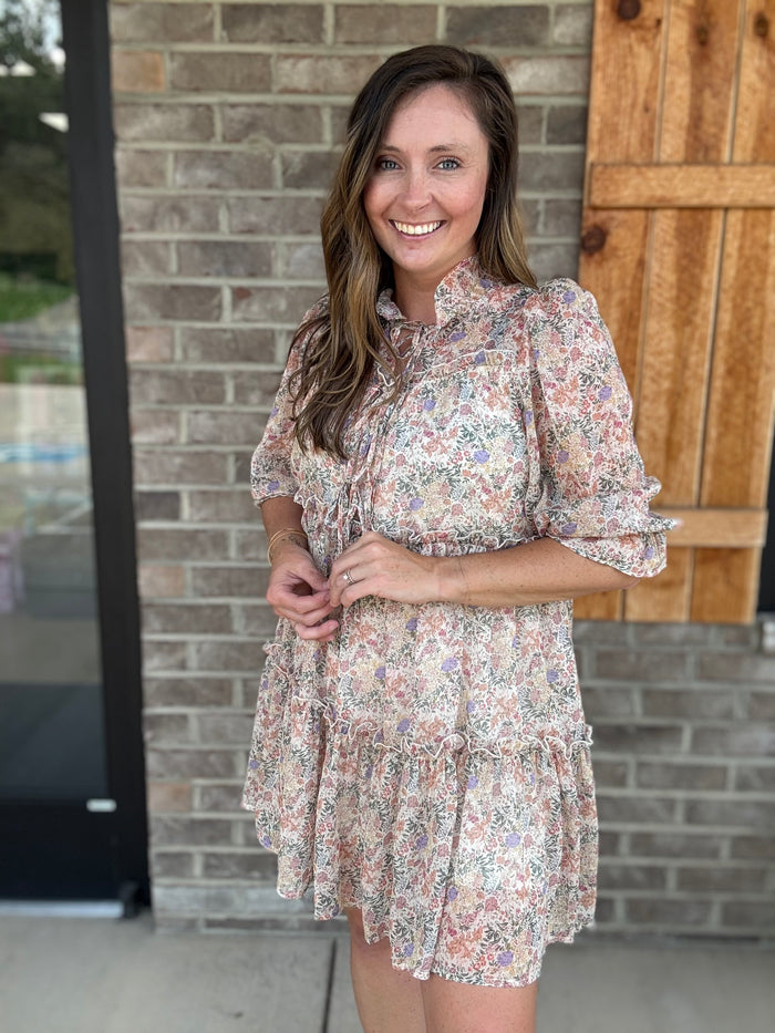 Vintage-Inspired Floral Tiered Ruffle Dress by Sage + Fig
