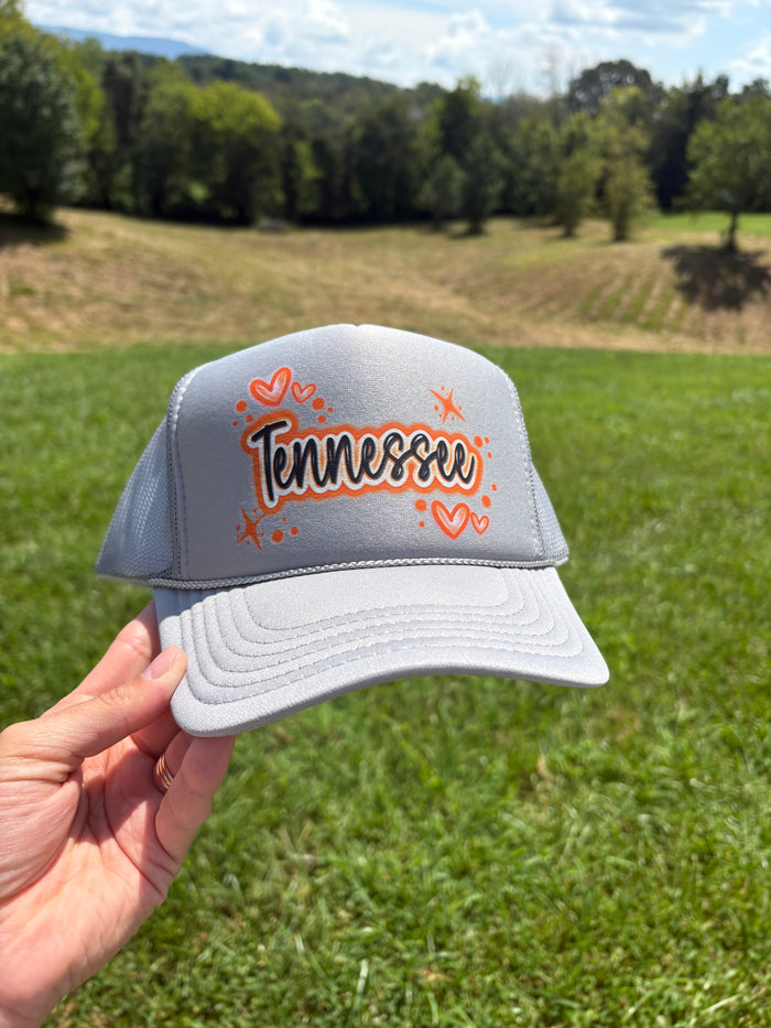 Airbrush Tennessee Otto Gray Trucker Hat *TN COLLECTION*
