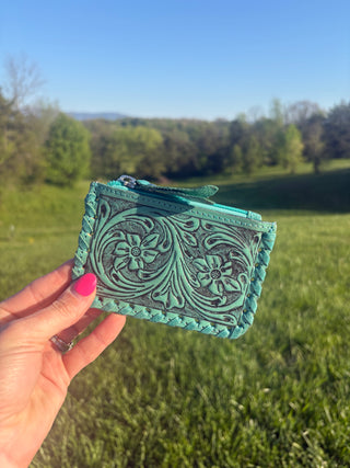 Leather Coin Purse with Hair On Hide