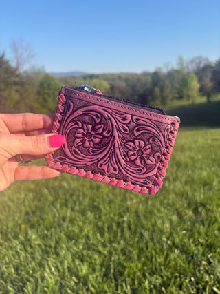 Leather Coin Purse with Hair On Hide
