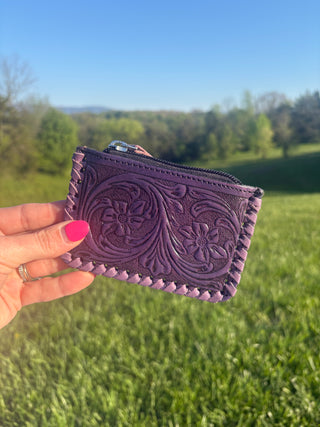 Leather Coin Purse with Hair On Hide