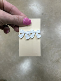 8394- Clay Bow Stud Earrings *PICK COLOR*