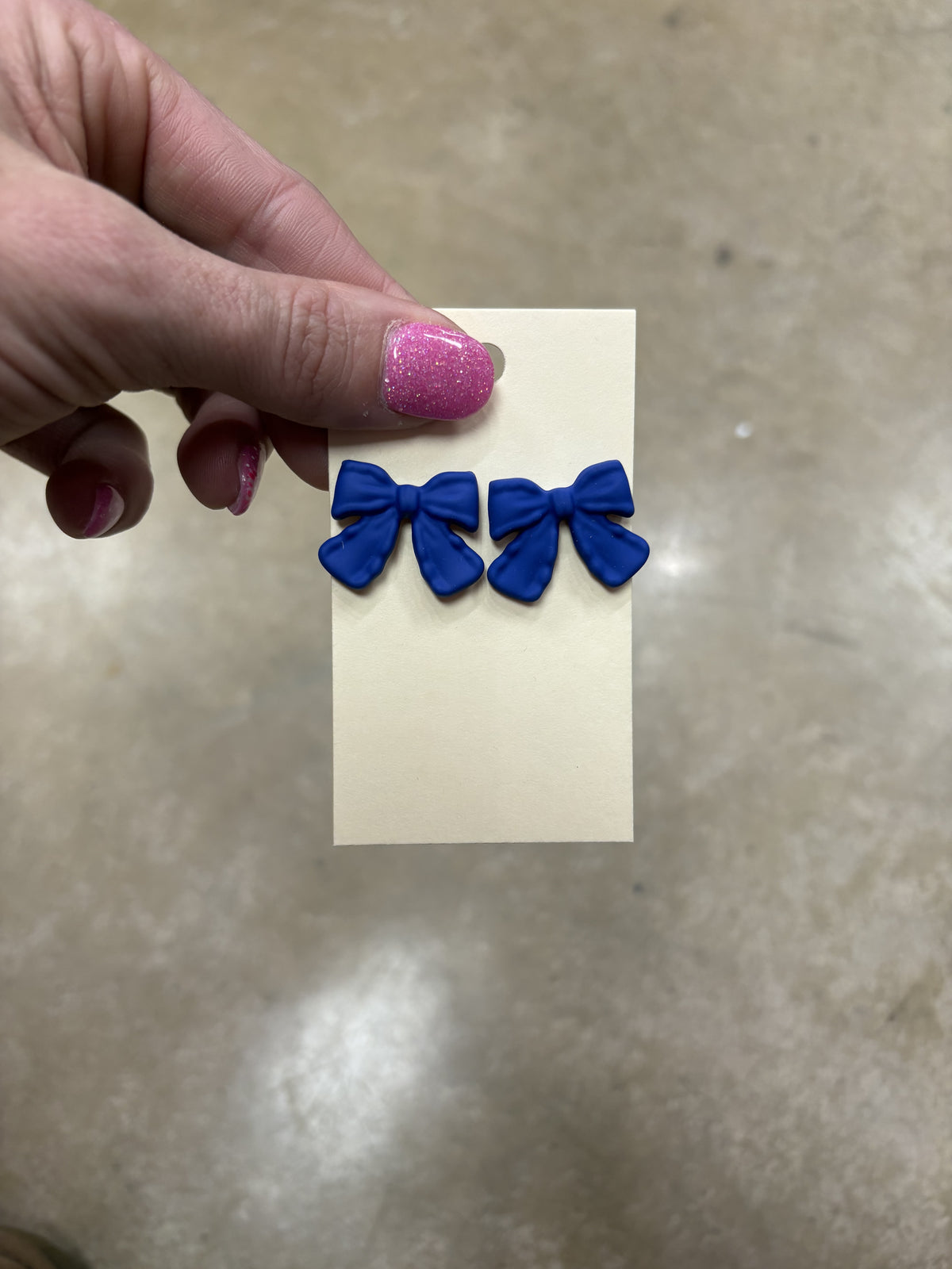 8394- Clay Bow Stud Earrings *PICK COLOR*