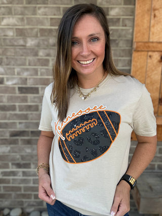 Black Leopard Tennessee Football Graphic Tee *TN COLLECTION*