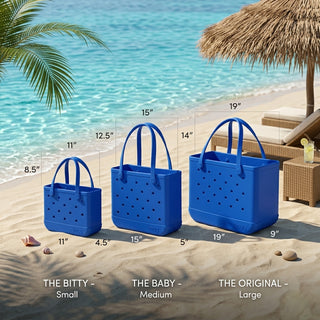 Mykonos Blue Quilted Bogg Bag *3 SIZES*