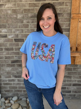 *PREORDER!* Floral USA Graphic Tee