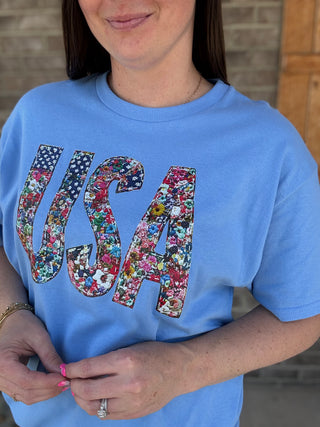 *PREORDER!* Floral USA Graphic Tee