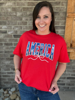 *PREORDER!* America w/ Pearl Bow Graphic Tee