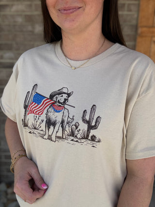 *PREORDER!* Cowboy Dog w/ Flag Graphic Tee