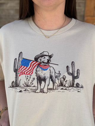 *PREORDER!* Cowboy Dog w/ Flag Graphic Tee