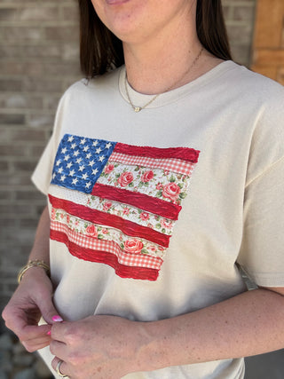*PREORDER!* Flag Patchwork Graphic Tee