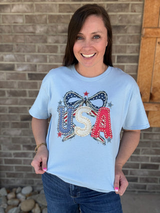 *PREORDER!* USA Pearl Bow Graphic Tee
