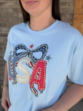 *PREORDER!* USA Pearl Bow Graphic Tee