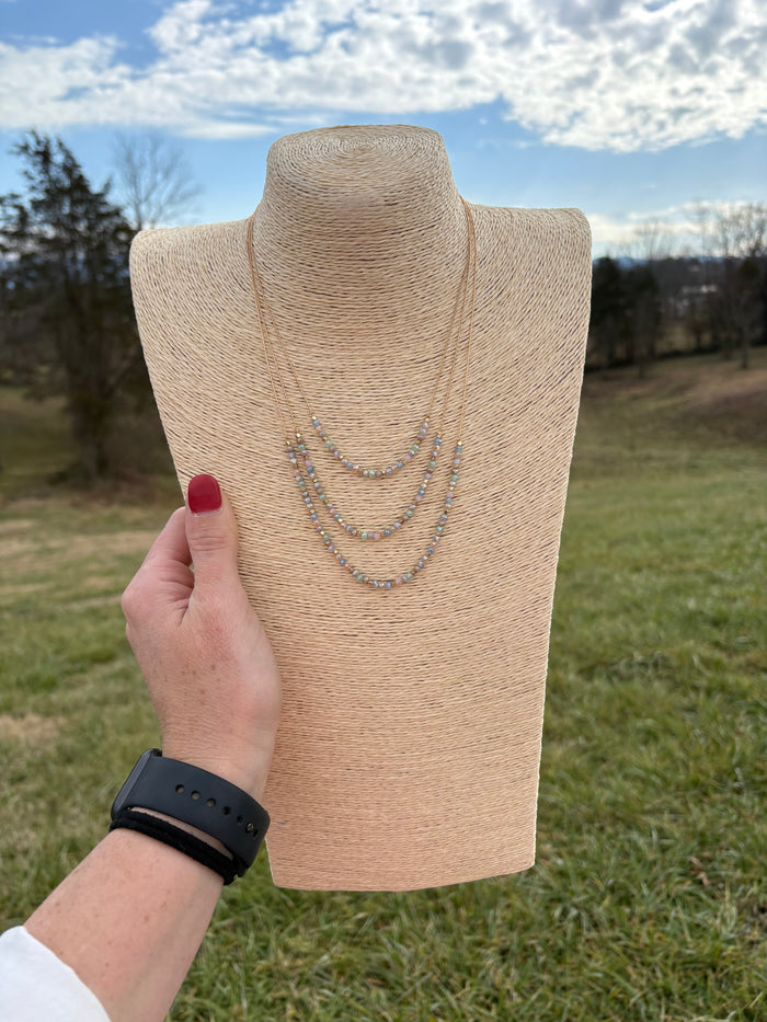 8529- Pastel Beaded Layer Necklace