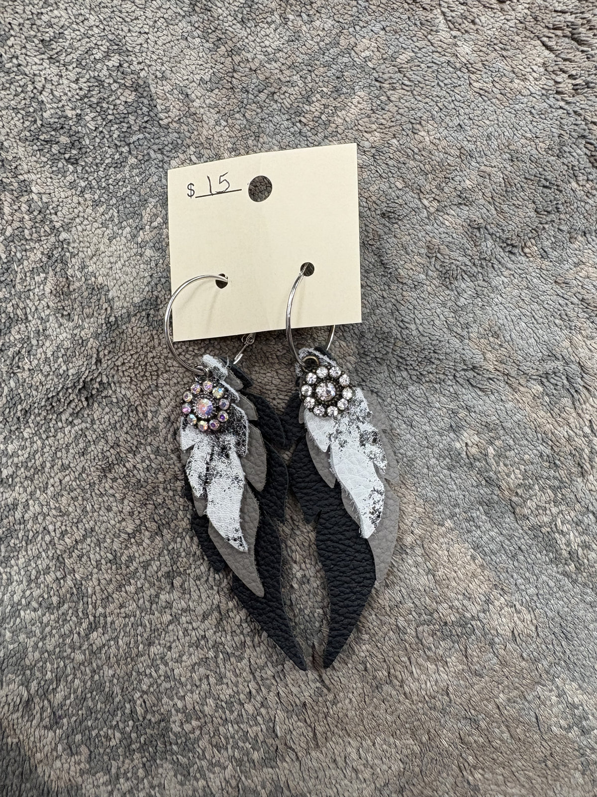 Black, Gray, & Marble Layer Earrings