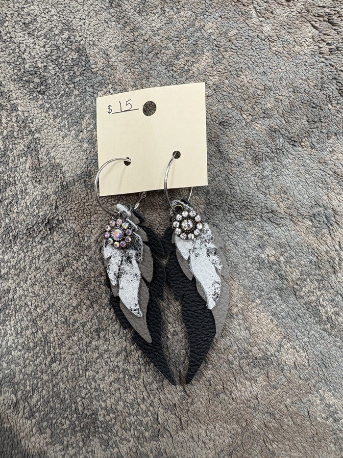 Black, Gray, & Marble Layer Earrings
