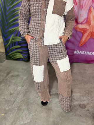 Mineral Washed Tweed Sweater Patched Pants | J. HER | PREORDER