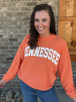 Oange Tennessee Cloudy Knit Long Sleeve Graphic Top