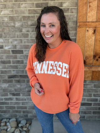 Oange Tennessee Cloudy Knit Long Sleeve Graphic Top