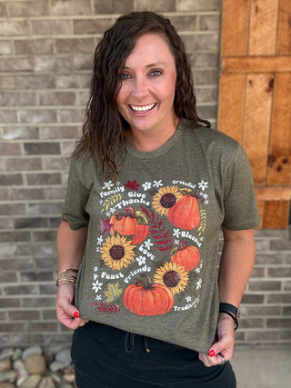 *PREORDER* Flowers and Pumpkin Fall Graphic Tee
