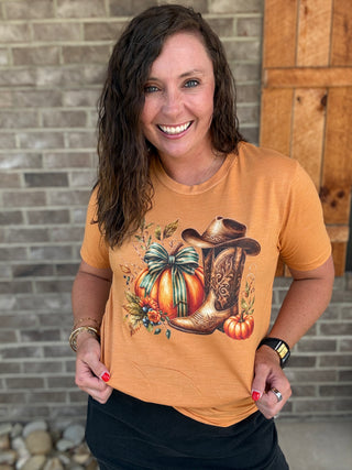 *PREORDER* Pumpkin and Boots Fall Graphic Tee