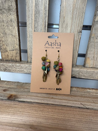 Aasha Kantha Handcrafted Fringe Dangle Earrings