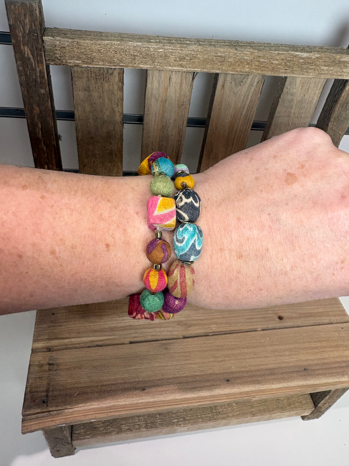 Aasha Kantha Mixed Beads Set of Stretch Bracelets