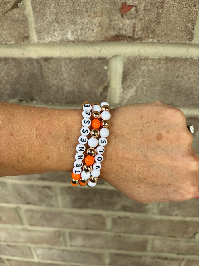 Tennessee Vols Beaded Stretch Bracelet Set *TN COLLECTION*