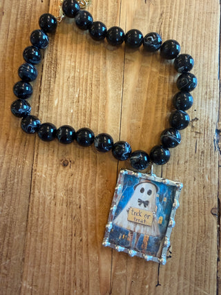 Trick Or Treat Beaded Necklace | Indigo Blue | PREORDER